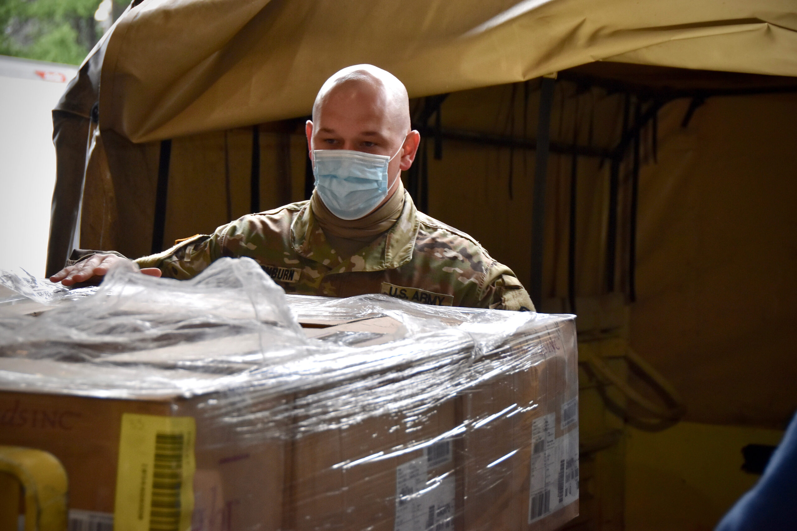 National Guard and Face Masks May 2020